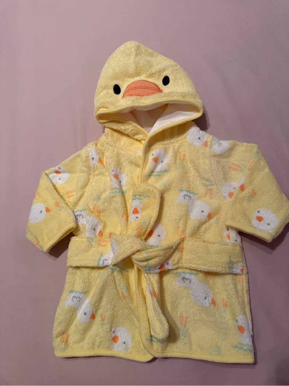 Carter's Yellow Hooded Duck Print Kids Robe